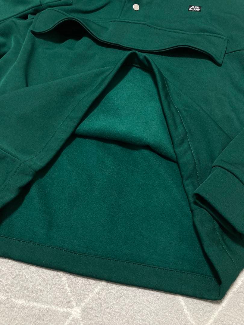 新品 パーリーゲイツ ジャックバニー ソフトタッチ 裏起毛パーカー(4)M/緑