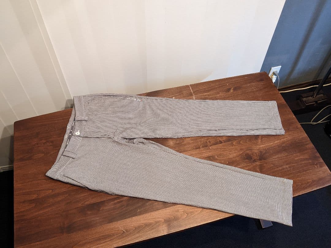 アンパスィ　千鳥柄　ストレッチ　ロング　パンツ　ゴルフ　ウェア　ナイロン　総柄