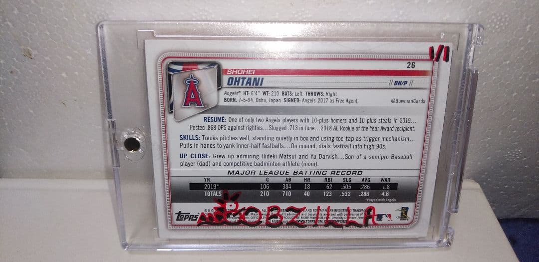 世界に１枚 TOPPS BOWMAN ART CARD