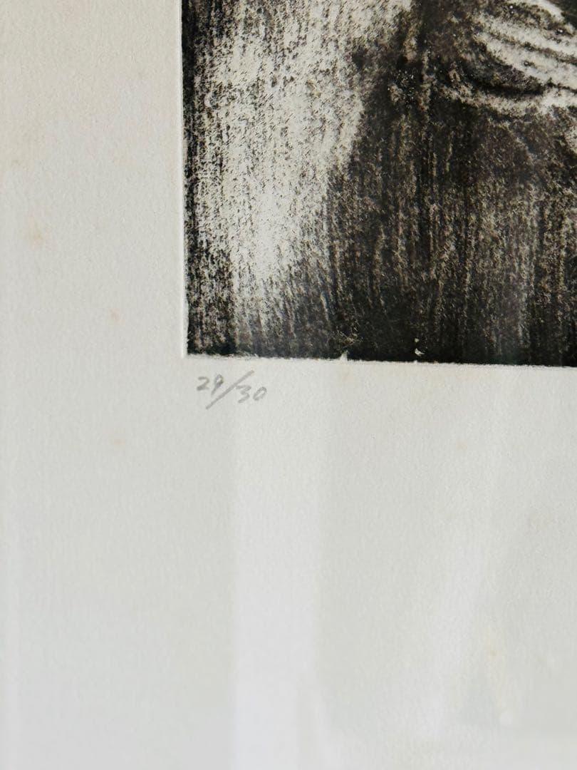 舟越桂　古い鏡　リトグラフ 肖像画 1993年