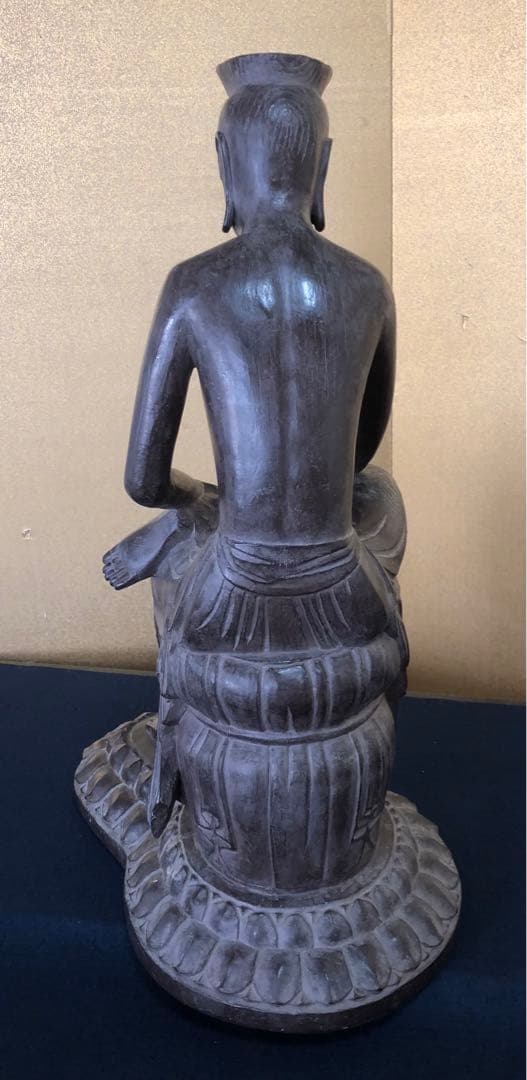 《R》仏像 弥勒菩薩半跏思惟像 木彫 高さ約54㎝ 260203く4