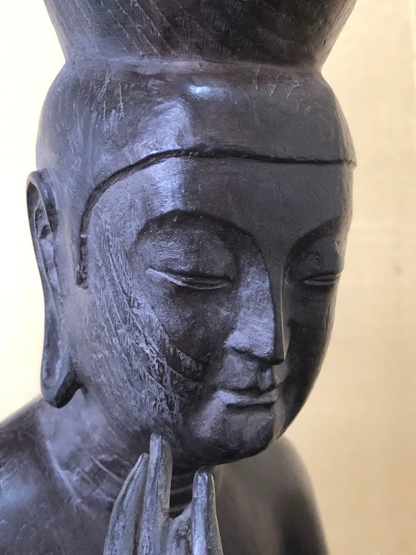 《R》仏像 弥勒菩薩半跏思惟像 木彫 高さ約54㎝ 260203く4