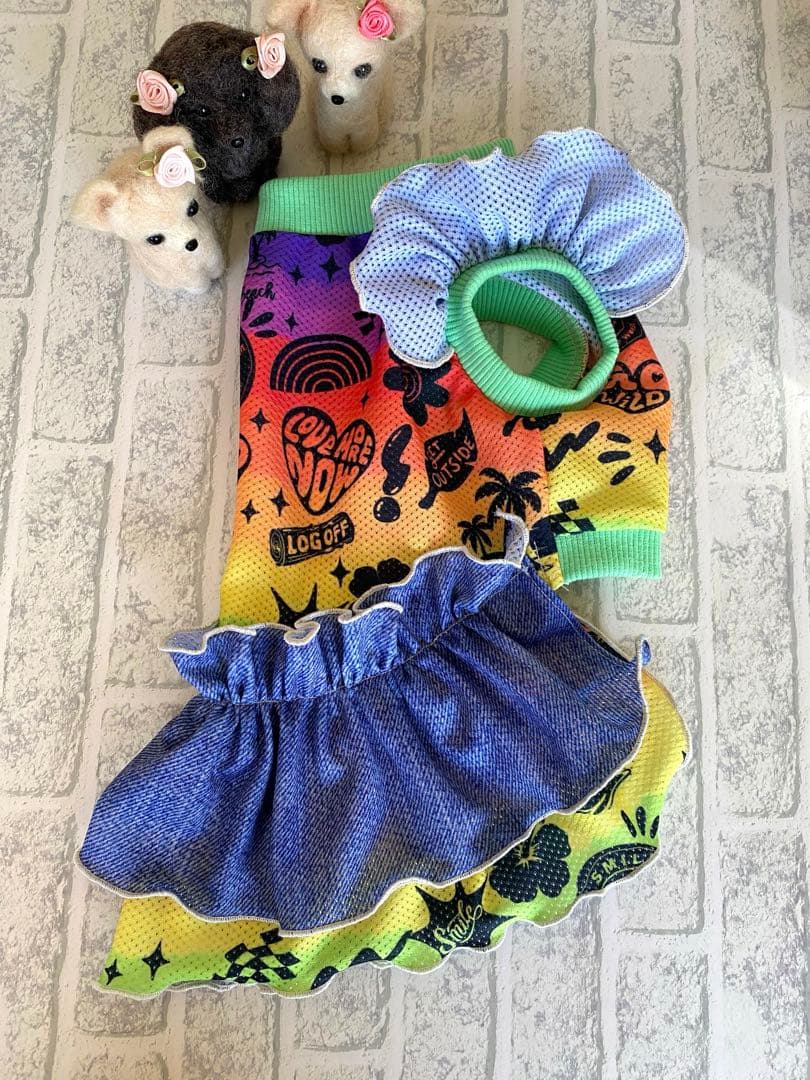 犬服 ワンピース(M) ꒡̈⃝Lily꒡̈⃝ハンドメイド