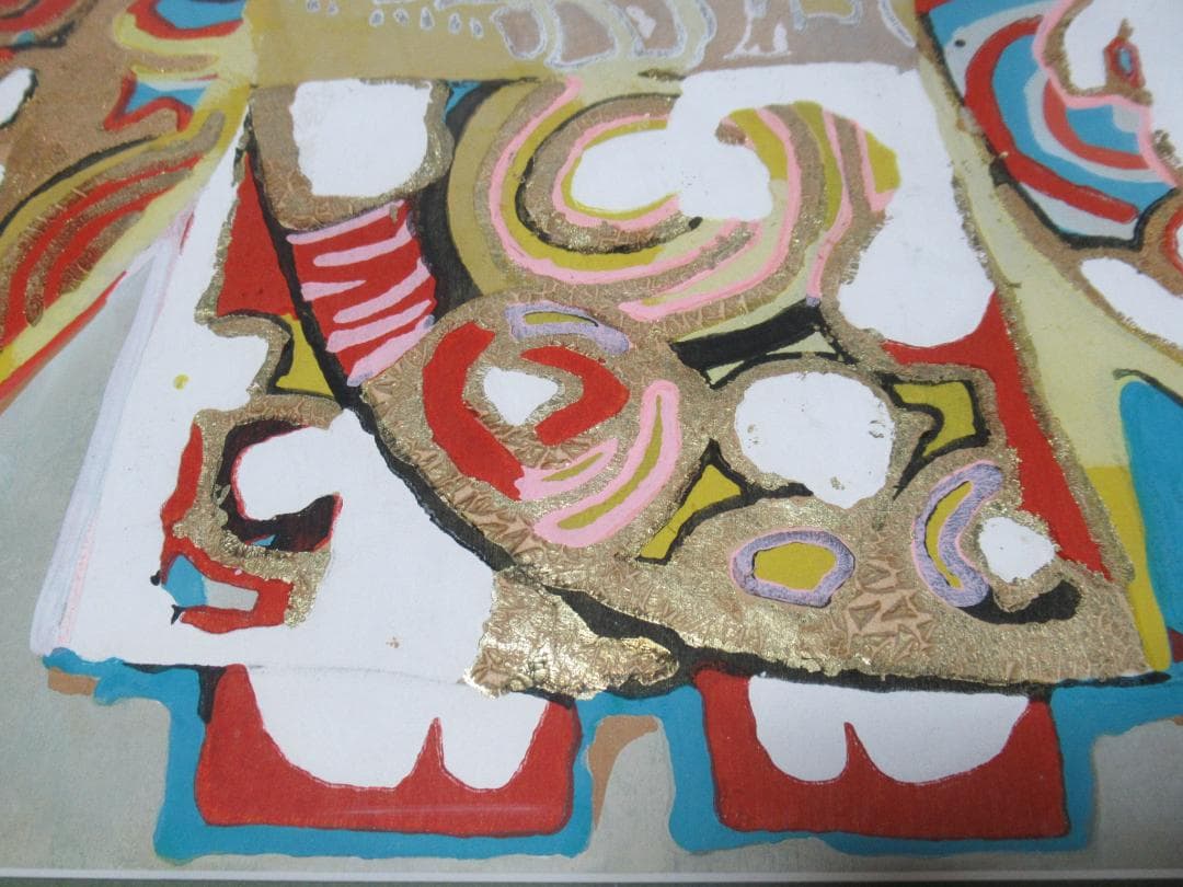 真作美品1970年代 定価25万額装◆中村正義『舞妓』自筆サイン 木版画に手着色