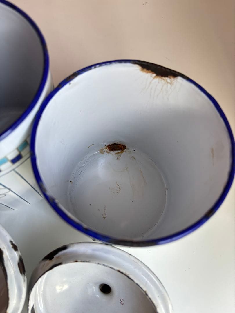 B.B社製 ホーロー キャニスター 2個セット