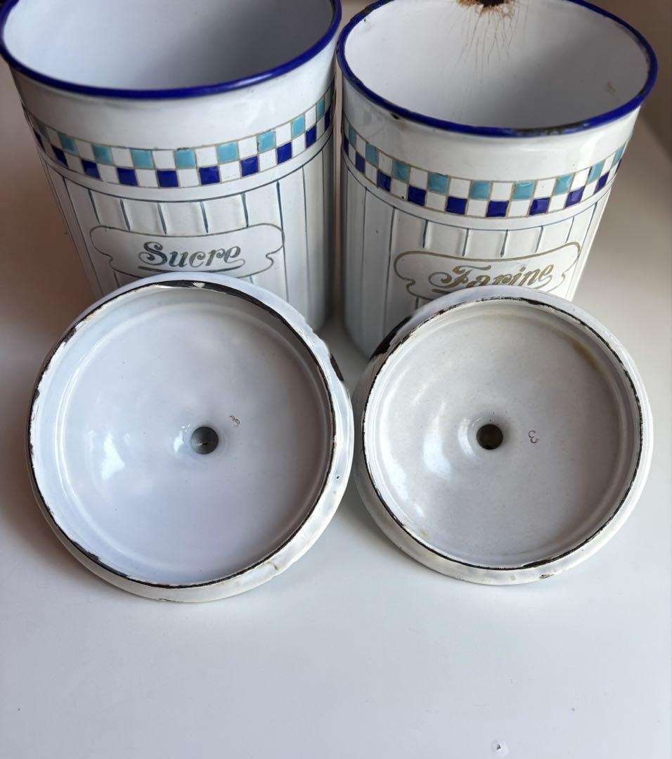 B.B社製 ホーロー キャニスター 2個セット