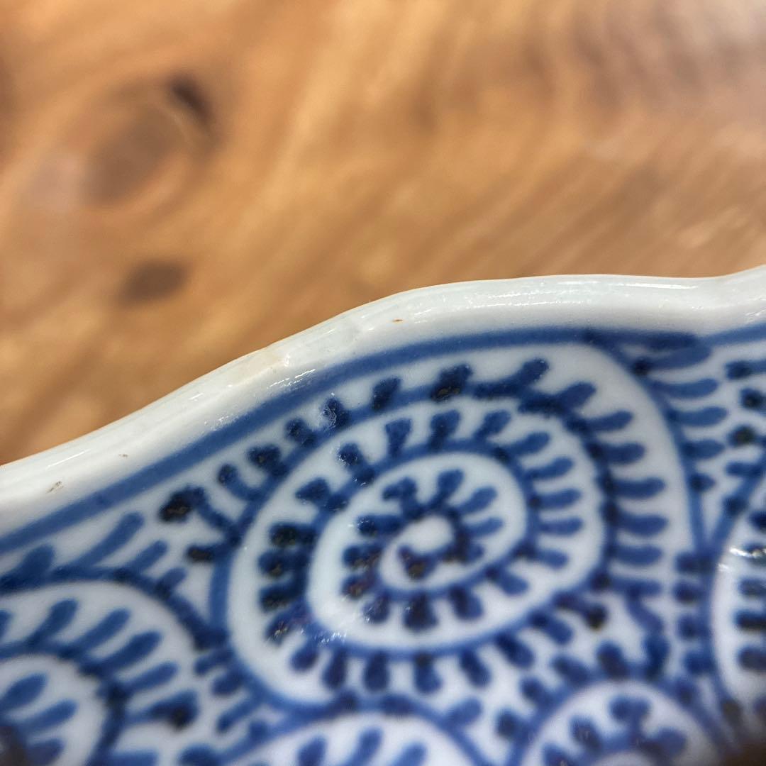 古伊万里　蛸唐草 平皿　4枚　21cm 成化年製