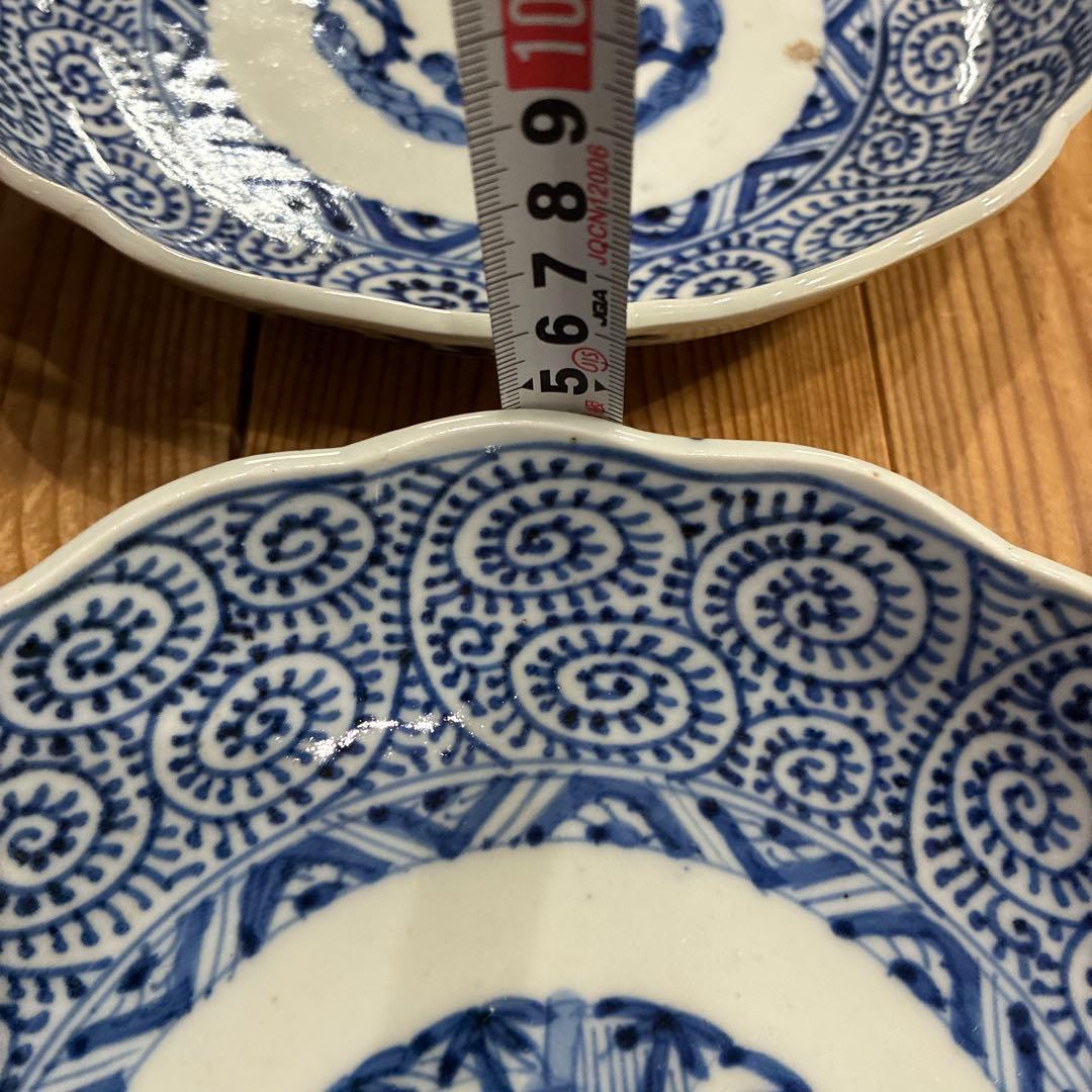 古伊万里　蛸唐草 平皿　4枚　21cm 成化年製