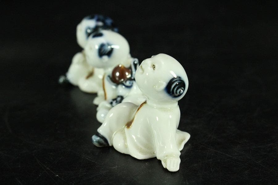 古平戸 唐子 筆架 文房具 時代物(K-YC455)