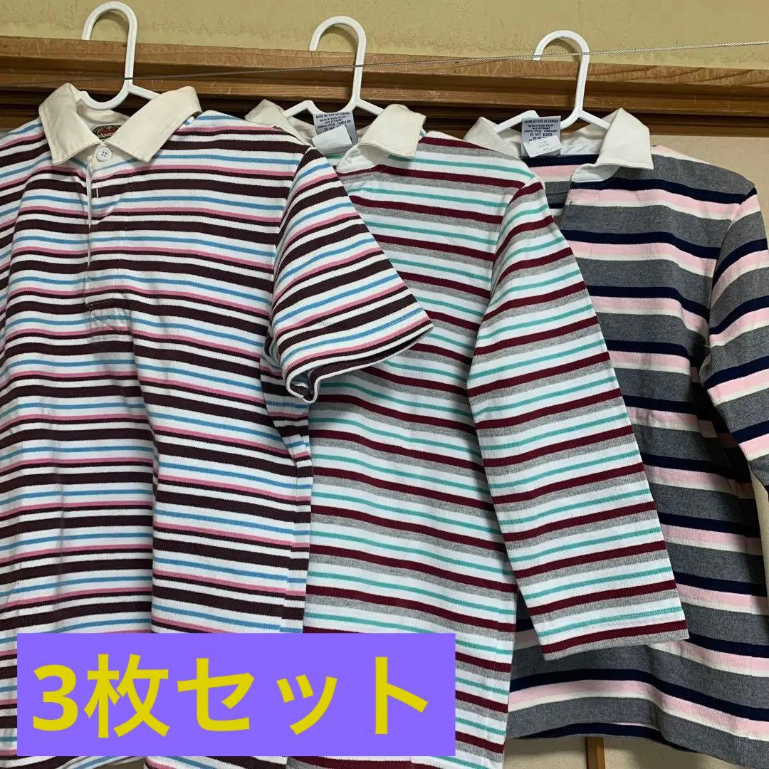 【セット】BARBARIAN バーバリアン　ラガーシャツ　ボーダー　3枚セット