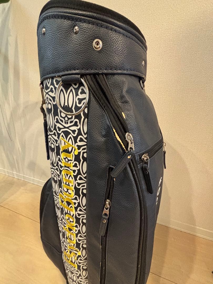 Psycho Bunny キャディバッグ 紺/白/黄色