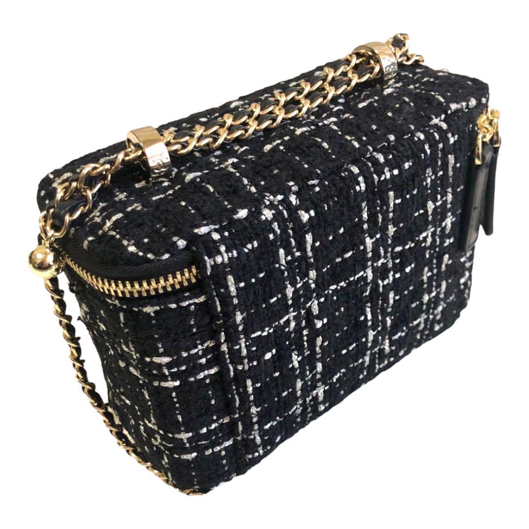 【新品未使用】 CHANEL ツイード 黒 ブラック チェーン バッグ