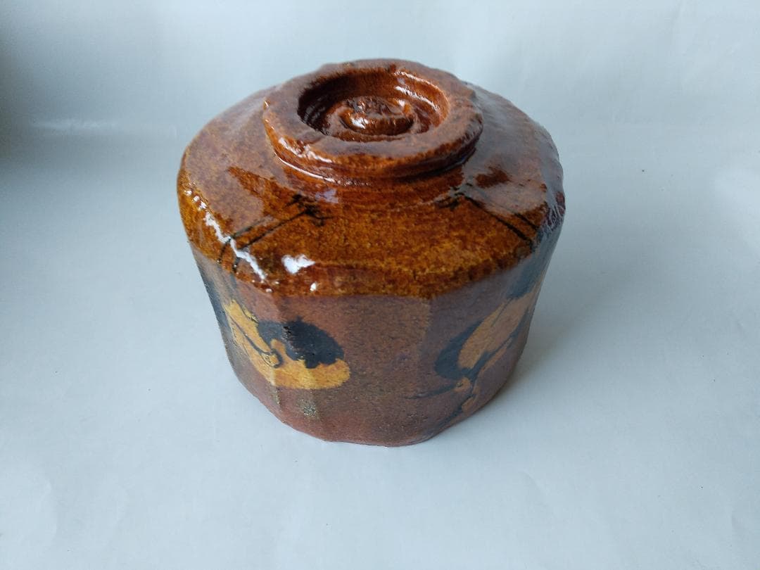 佐々木昭楽 飴楽 楽茶碗 楽焼 鶴の絵 共箱 共布 茶碗 茶道具 抹茶碗 新品