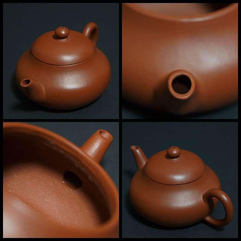 煎茶道具 允公造紫砂壺 底款『茶香秋夢後 允公製』紫砂壺 朱泥 急須茶器 茶道具