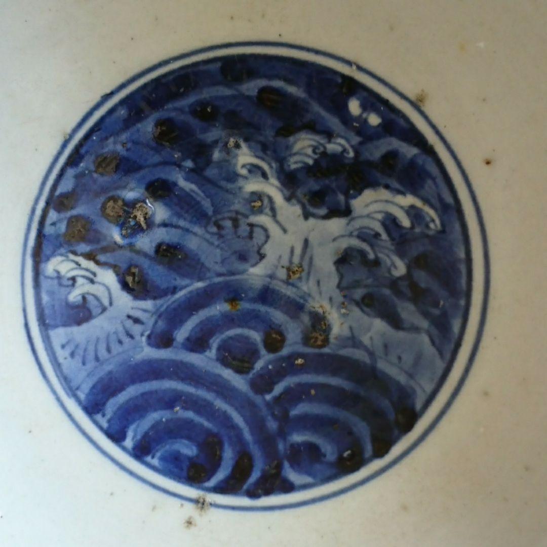 古伊万里 染付 海老蟹魚文大鉢