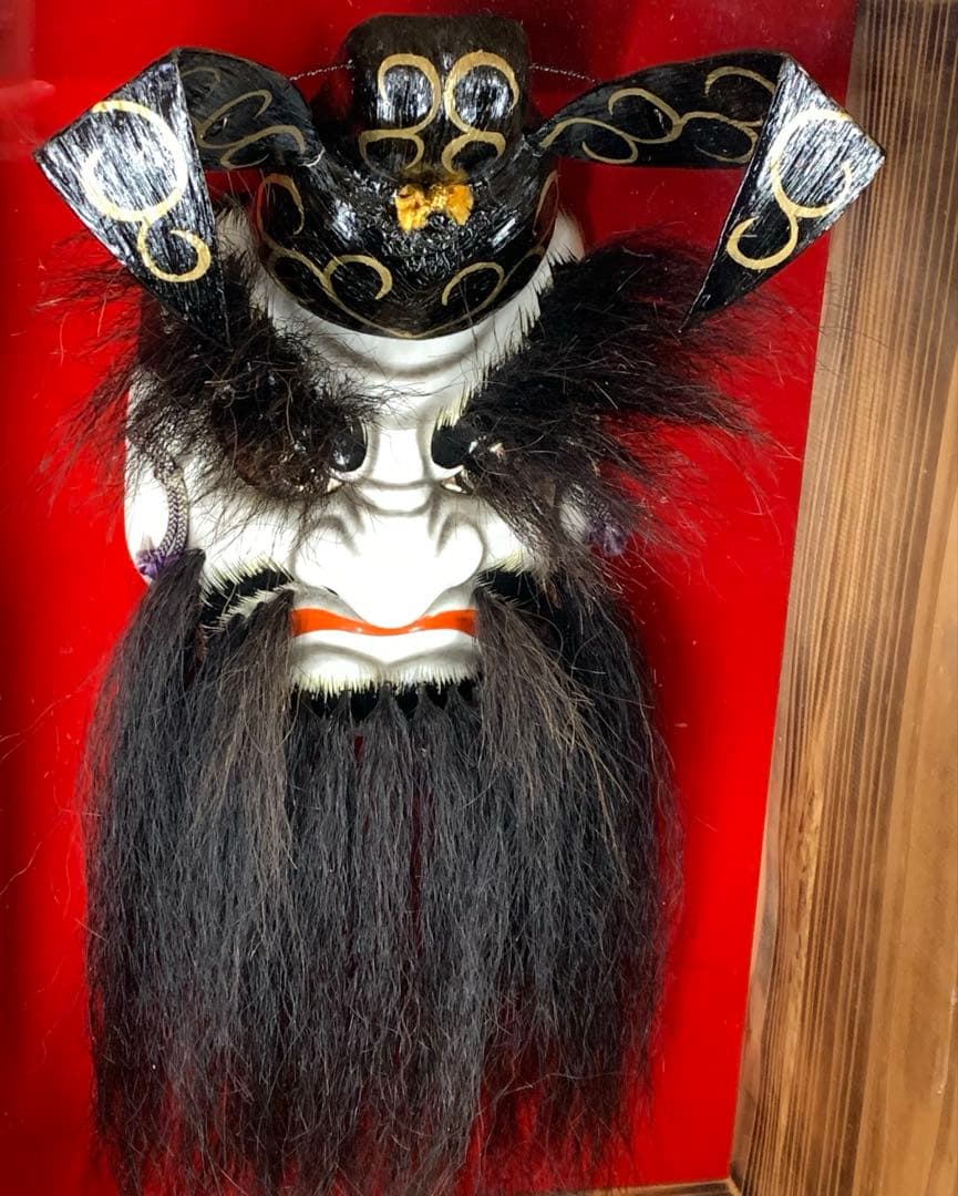 神楽面 鍾馗 柿田勝郎 硝子 石見神楽 伝統工芸 神 書 ガラス