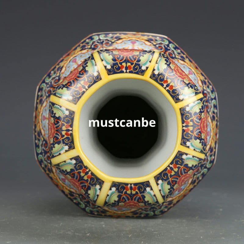 景徳鎮 琺瑯彩陶磁花瓶 装飾品 工芸品 置物