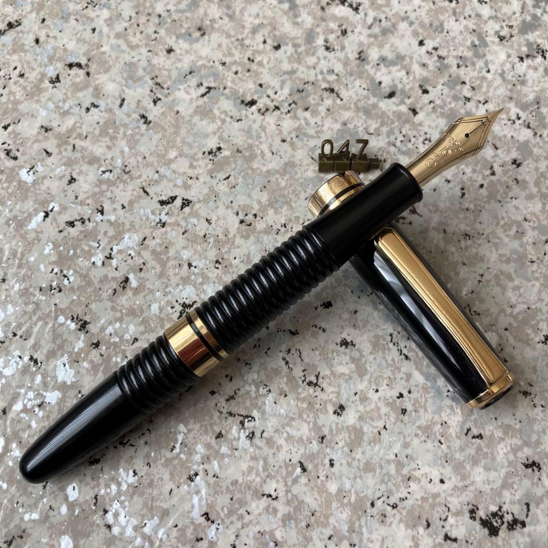 #047 オーバーホール済み 万年筆 PLATINUM ギャザード 14k