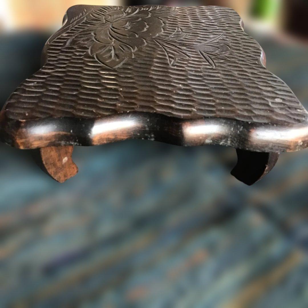 アンティーク 軽井沢彫り　花台　櫻