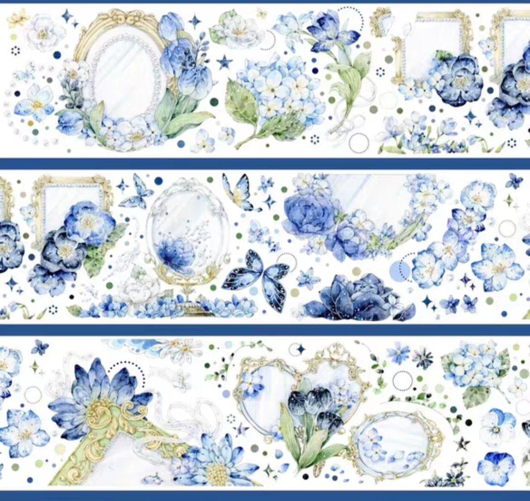 巻売 636★ 海外 マスキングテープ マステ PET 花 装飾 鏡 贝壳光