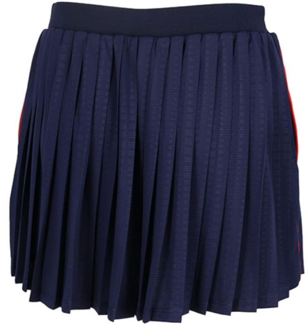 No.609 FILA 今期秋冬最新☆*。エンボスプリーツスコート☆NAVY☆