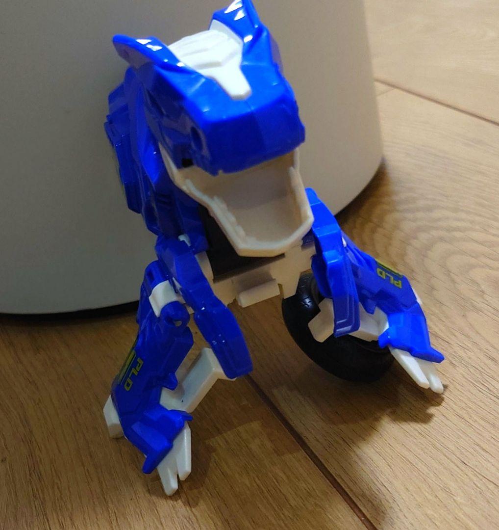青い恐竜型ロボット 変形機能付き
