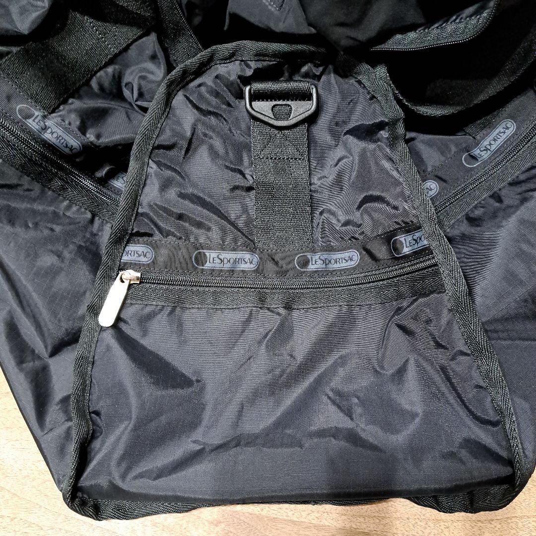 美品　レスポートサック　ボストンバッグ　黒　大容量　ポーチ付き