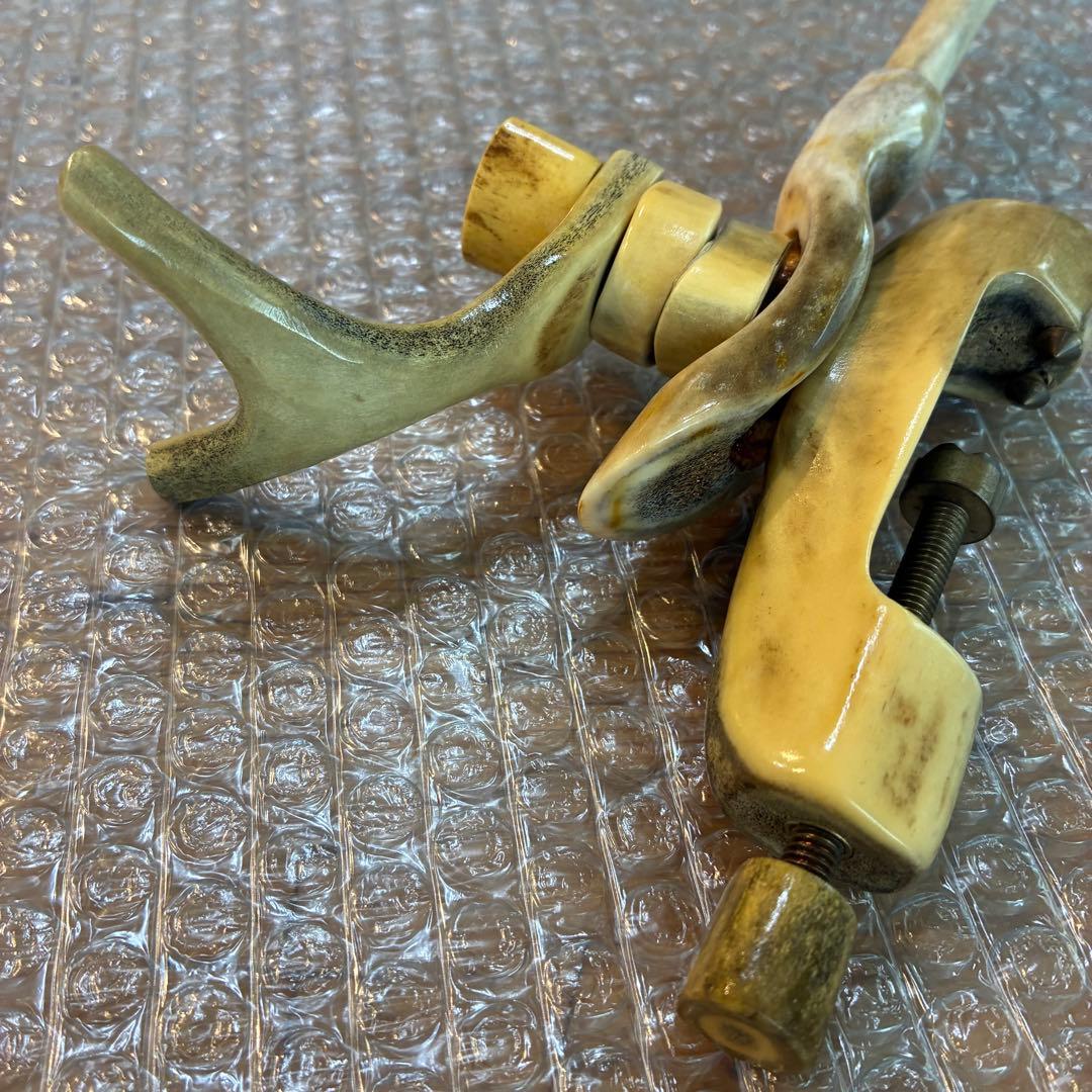 希少　ヘラブナ 竿掛け 万力 天然素材　鹿角　竿受け 竿枕 竿掛け枕 へら