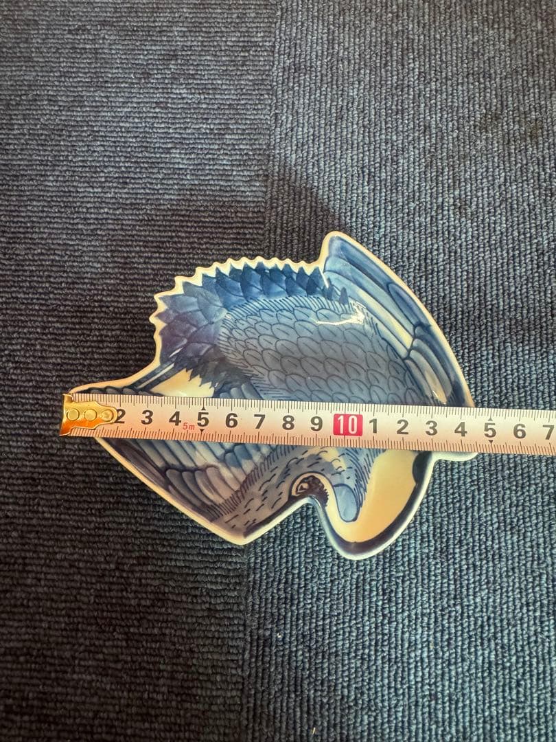 1810 希少　源右衛門　変形皿　鶴文