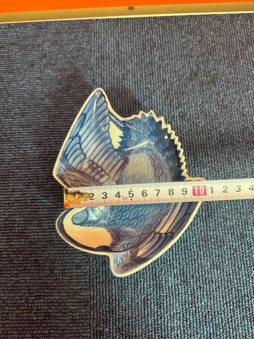 1810 希少　源右衛門　変形皿　鶴文