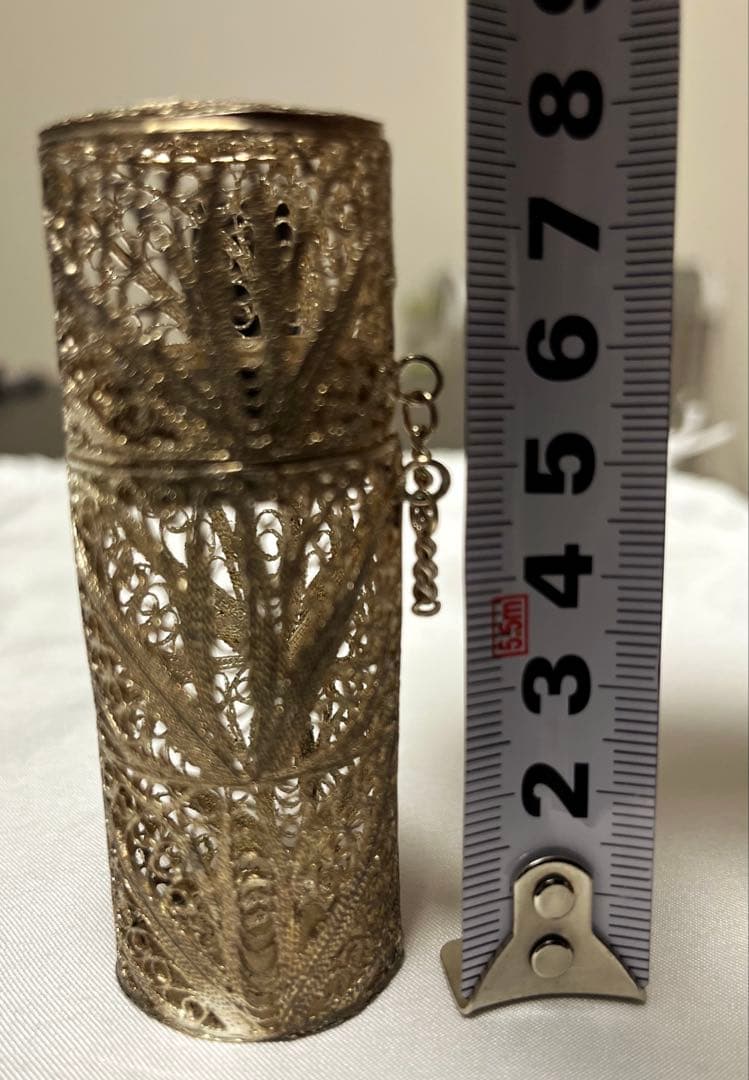 【未使用】アンティーク　銀線細工　香入　ケース