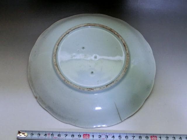 大皿■富士山 松(江戸後期～明治期)染付 山水 伊万里 古美術 時代物 骨董品■