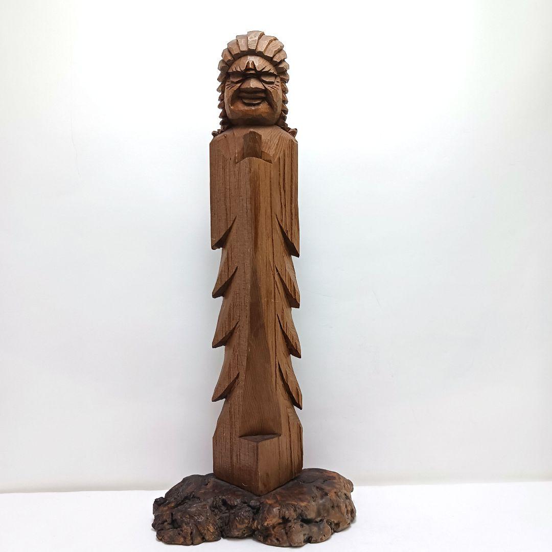 Y2293-28 仏教 木彫り 円空仏 義刀作 高さ29㎝　I