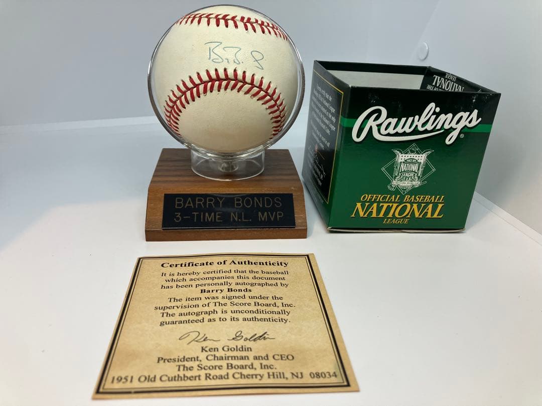 Barry Bonds（バリー・ボンズ）直筆サイン入りボール スコアボード社認定