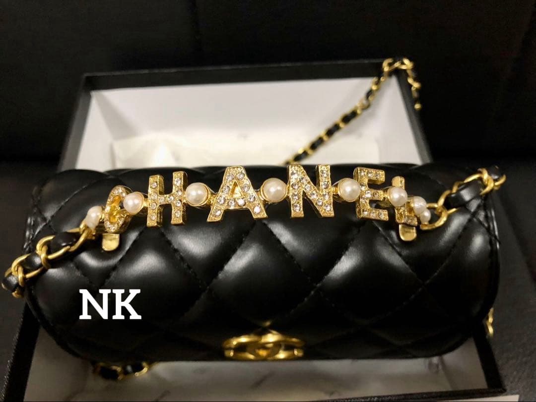 パール付き　シャネル　ノベルティ　ショルダーバッグ　ブラック　VIP