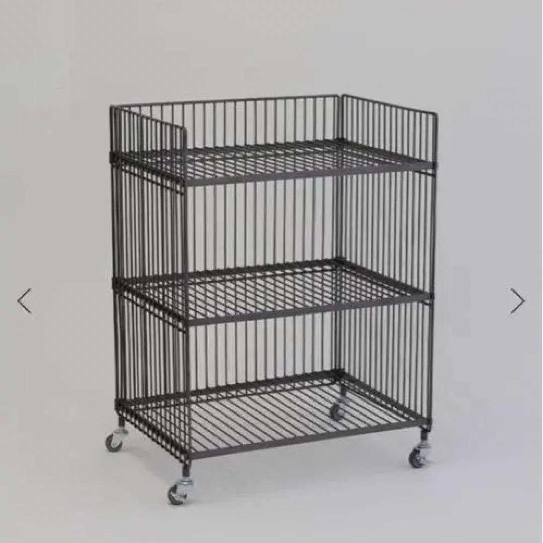 ジャーナル　スチール製 3段収納ワイヤーラック　キャスターワゴン