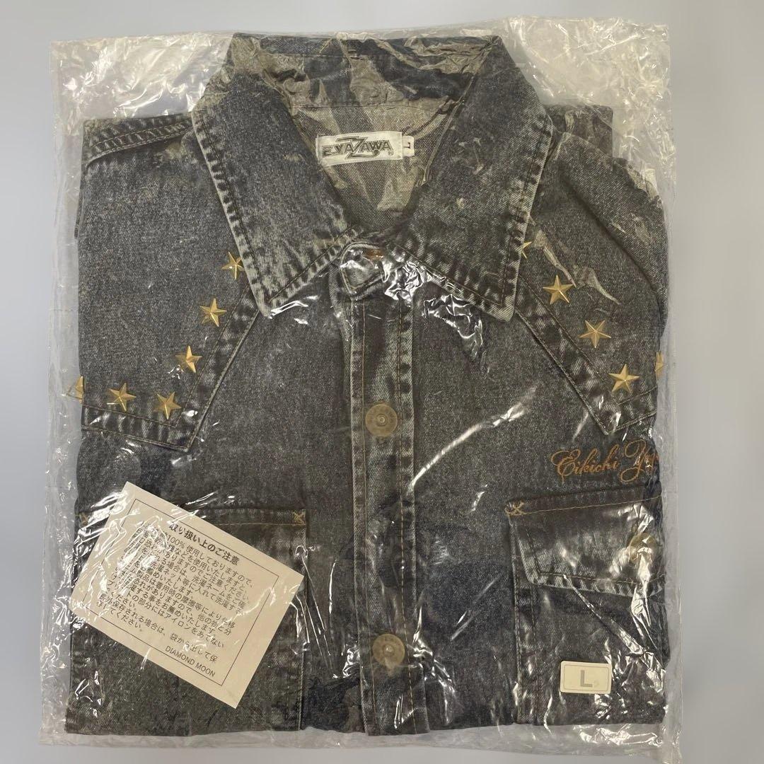 し*く様 矢沢永吉さんデニムシャツ（ロゴスタッズ） Lサイズ