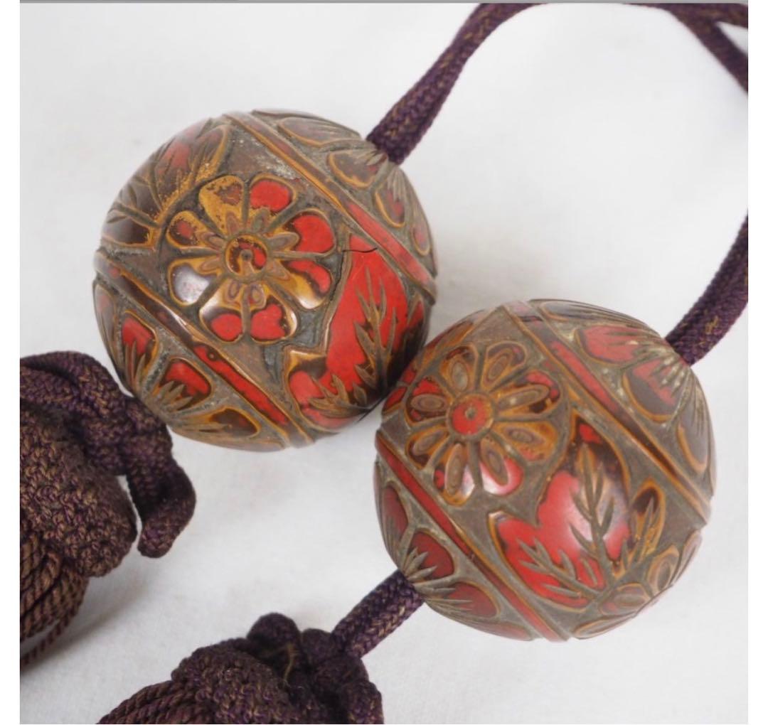 送料無料　時代物 　古い堆朱風鎮