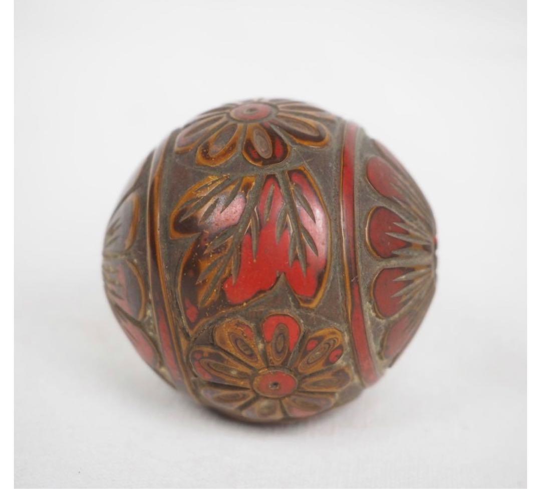 送料無料　時代物 　古い堆朱風鎮