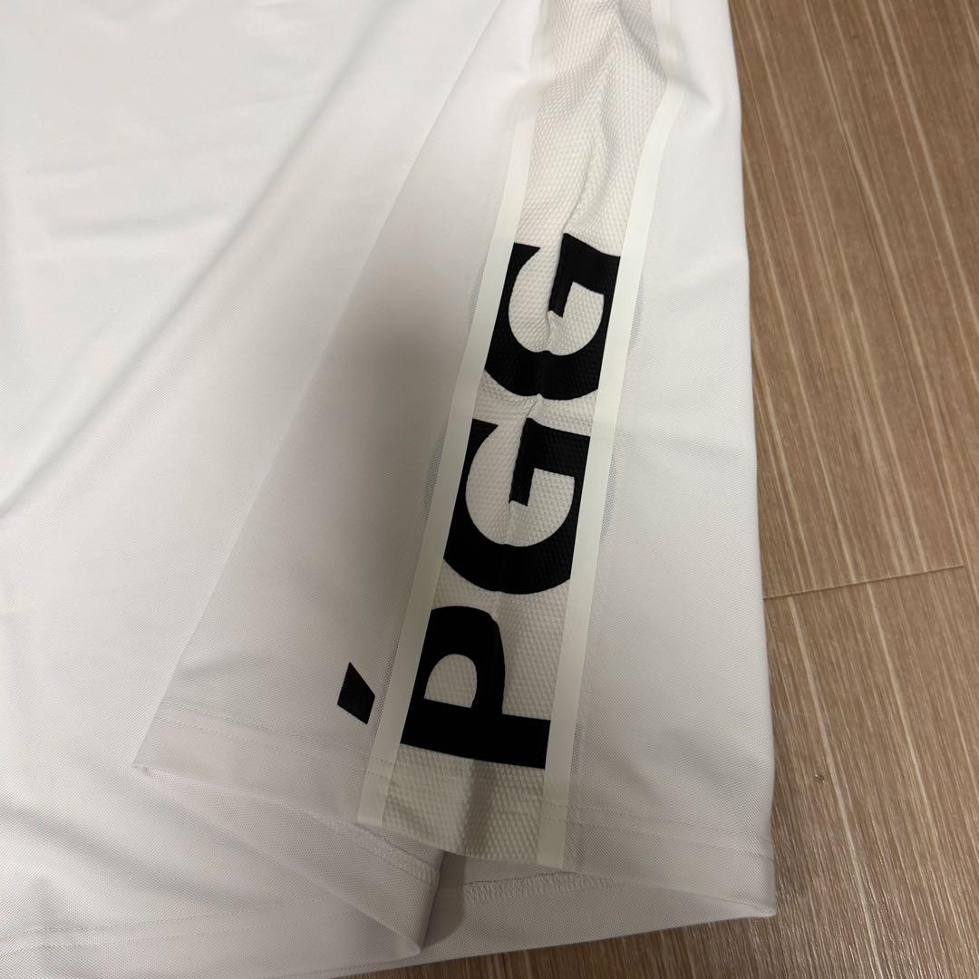 新品タグ付き　PGG ロゴ入り ホワイトポロシャツ　サイズL
