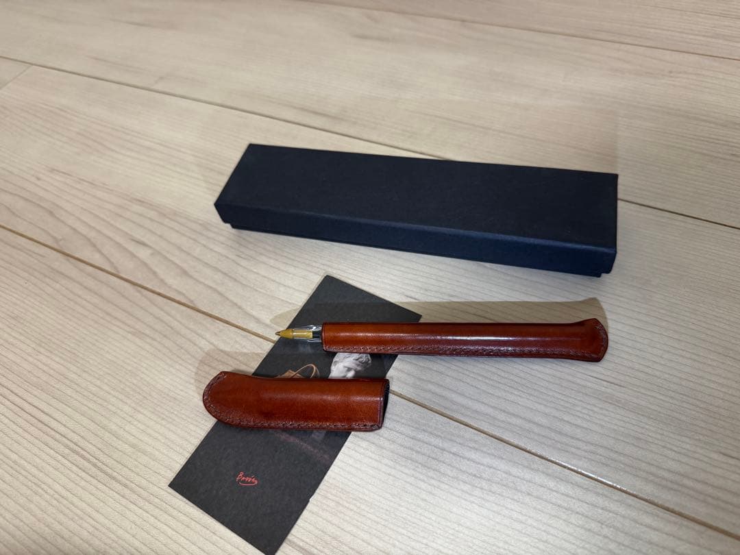 BAGERA（バゲラ）革巻きボールペンエトルスコブラウン