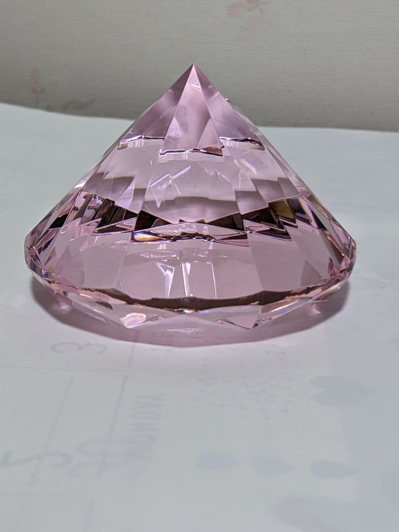 ♦ローゼンタール ドイツ製 ダイヤモンド形ピンク色 ガラスペーパーウェイト