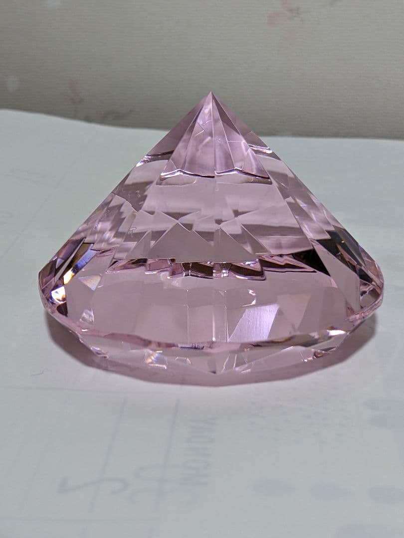 ♦ローゼンタール ドイツ製 ダイヤモンド形ピンク色 ガラスペーパーウェイト