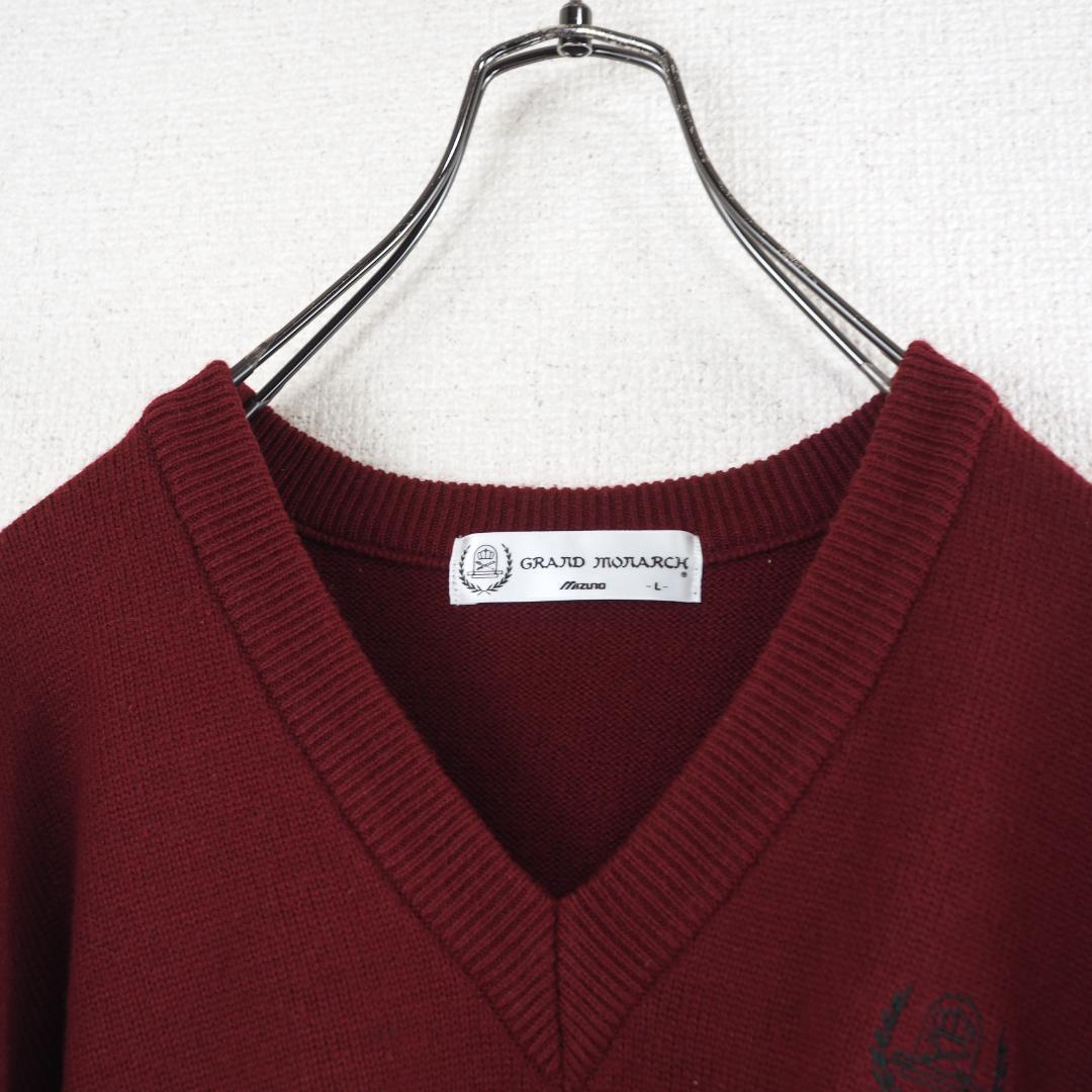 H268*MIZUNO ミズノ☆グランドモナーク☆ゴルフ☆ニット☆セーター☆赤