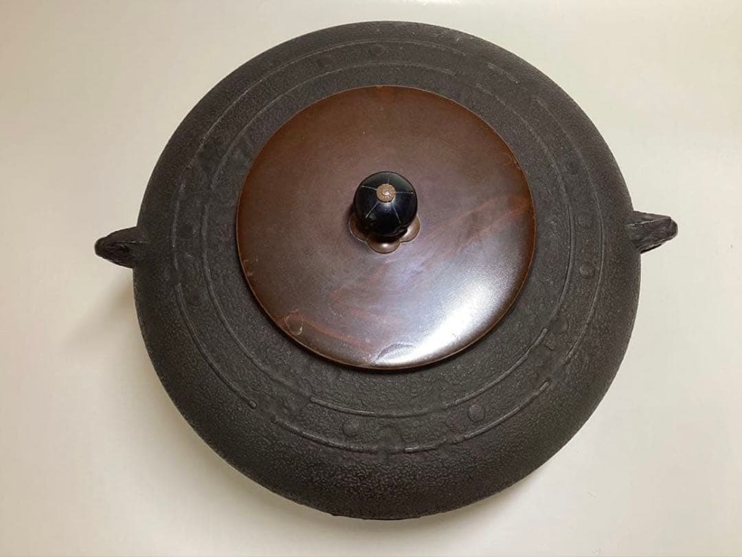 炉釜 万代屋 金森紹栄作 木箱入 茶道具 古物品