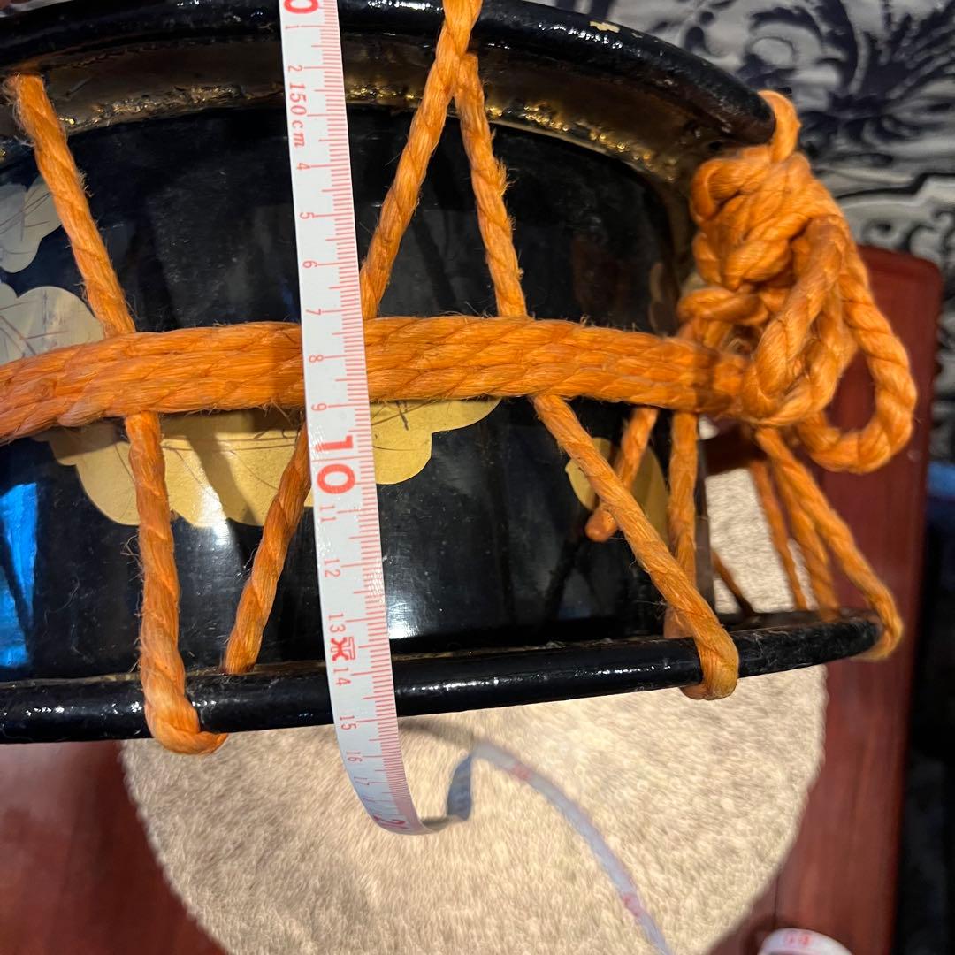 アンティーク　締太鼓　附締太鼓　和太鼓本体　バチ、テレン台付き　和太鼓