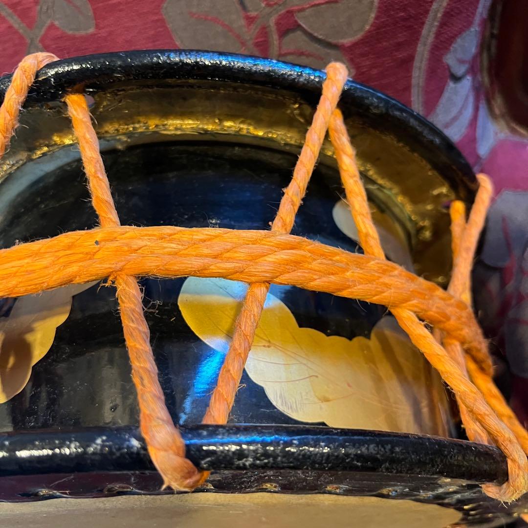 アンティーク　締太鼓　附締太鼓　和太鼓本体　バチ、テレン台付き　和太鼓