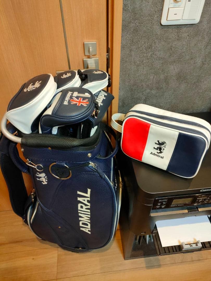 【Admiralセット美品】キャディバッグ・ヘッドカバー・ポーチ・マーカー