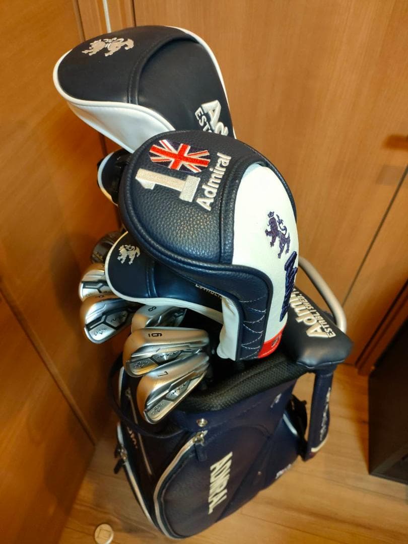 【Admiralセット美品】キャディバッグ・ヘッドカバー・ポーチ・マーカー