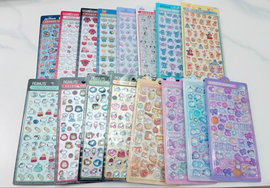 ボンボンドロップシール ディズニー スヌーピー等 まとめ売り